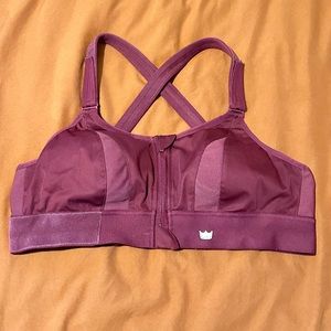 SHEFIT Ultimate Sports Bra maroon wine High Impact Zipper Adjustable